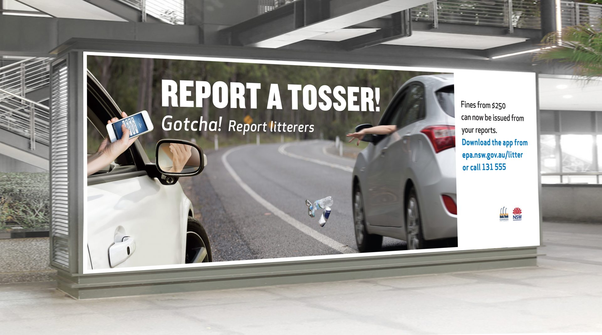 Report a Tosser! Billboard for Cessnock City Council