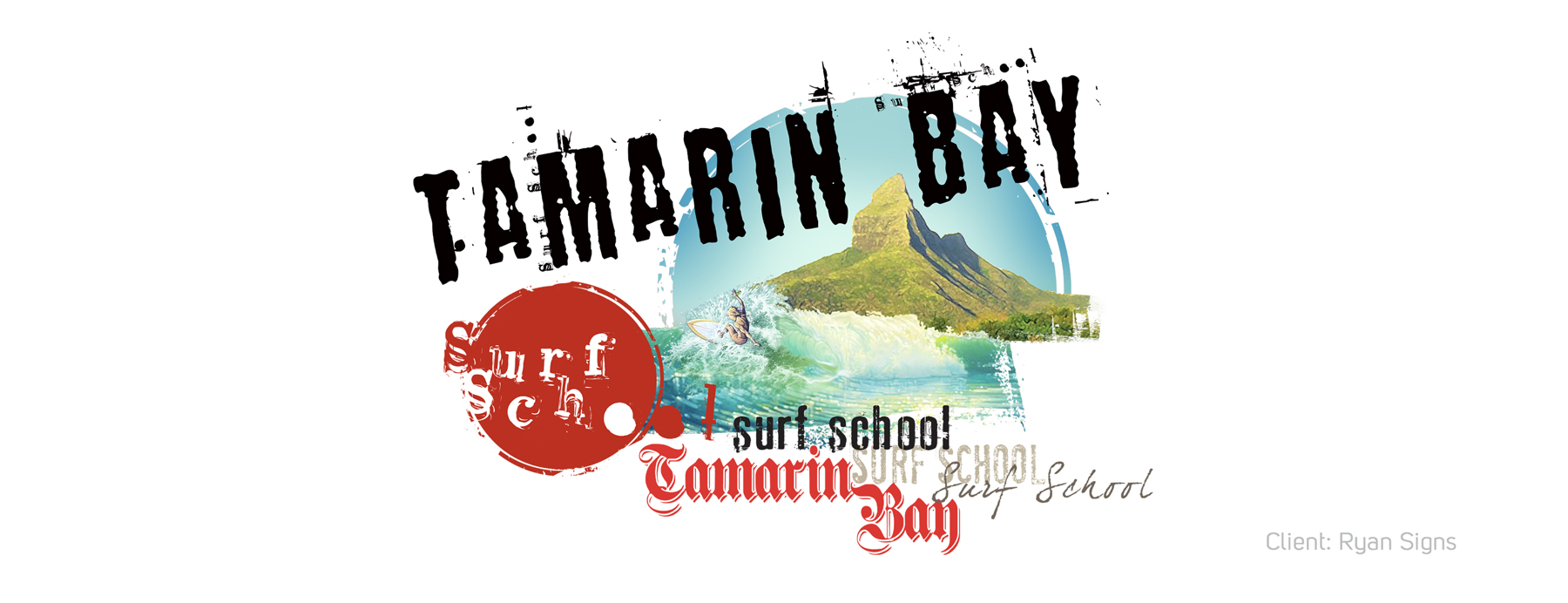 Tamarin Bay Surf School logo banner