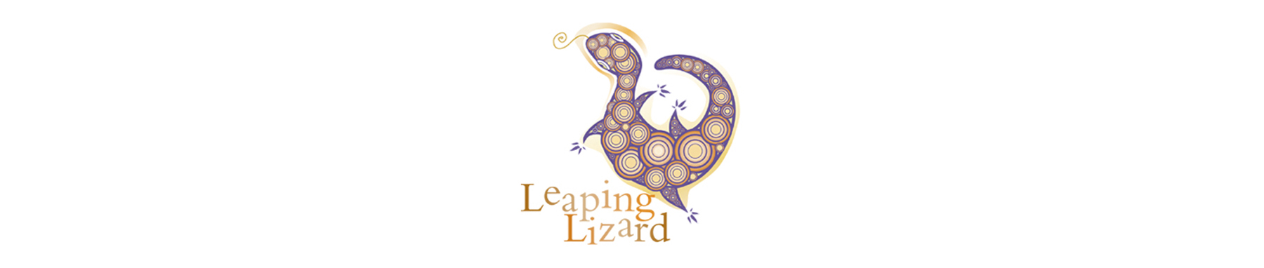 leaping lizard wine label banner on white background