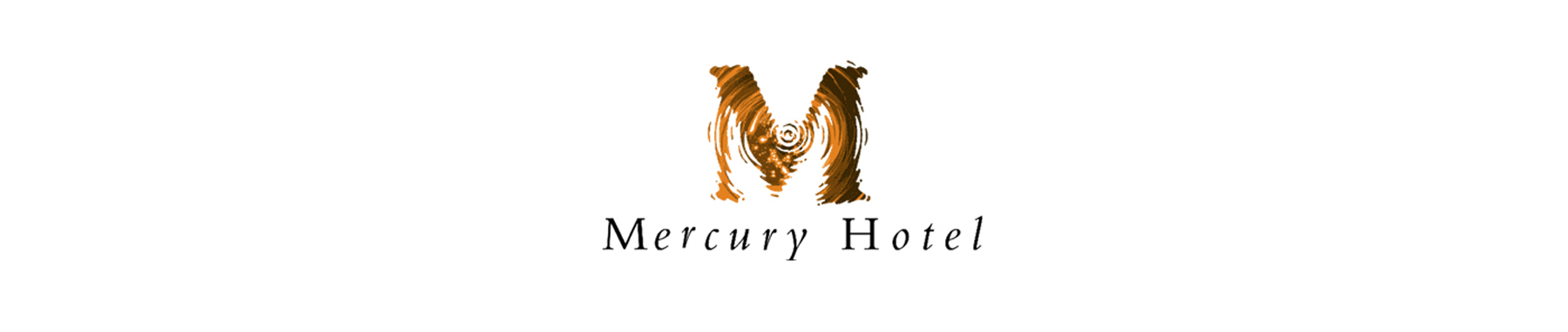 Mercury Hotel banner on white background