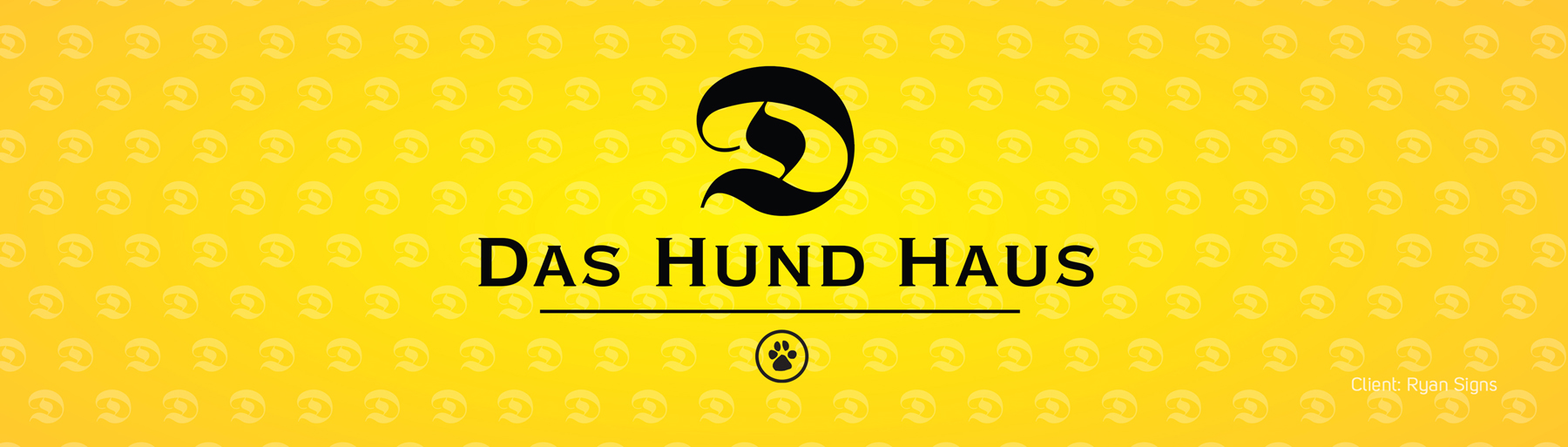 Das Hund Haus Logo on Gold background Wallpaper