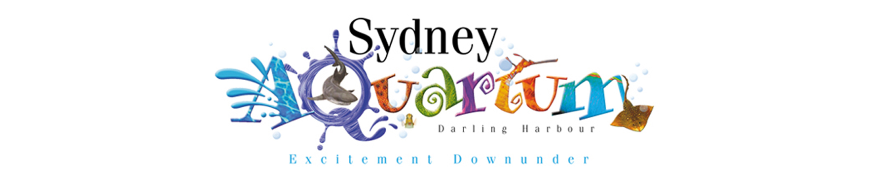 Sydney Aquarium banner on white background