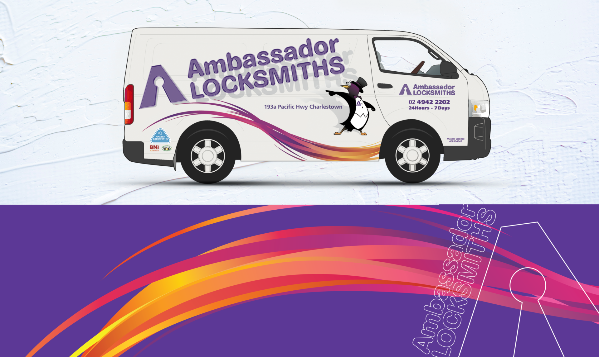 creative vibrant signage on a Toyota Hiace Van