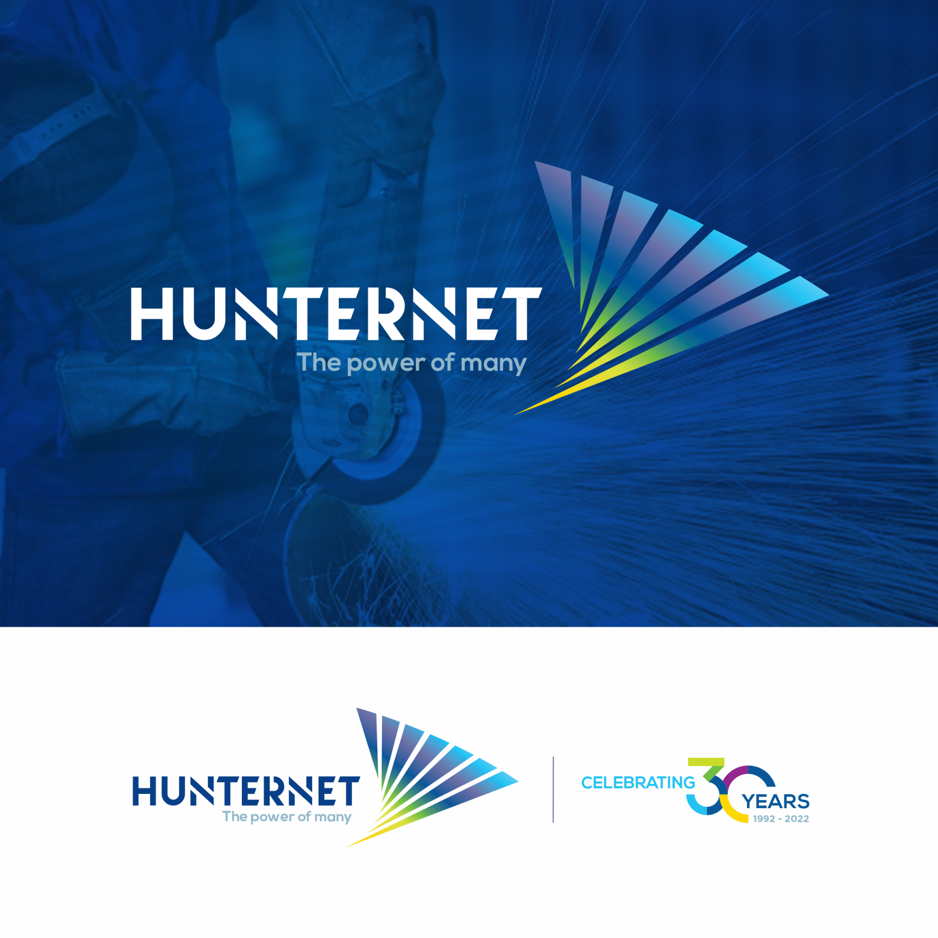 HunterNet Logo Celebrating 30 Years