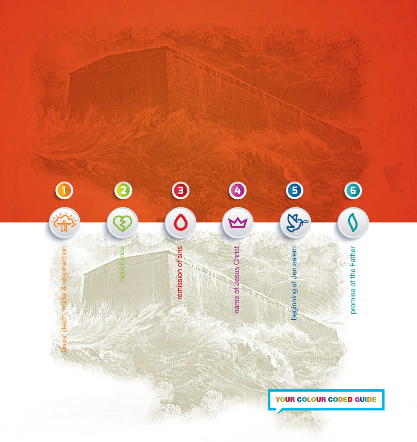 Infographic 6 elements colour code