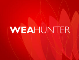 WEA HUNTER Branding Logo on Red