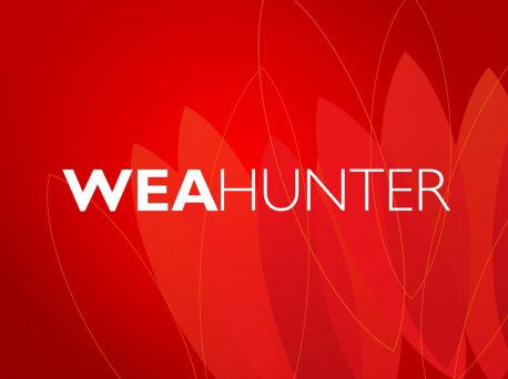 WEA HUNTER Branding Logo on Red